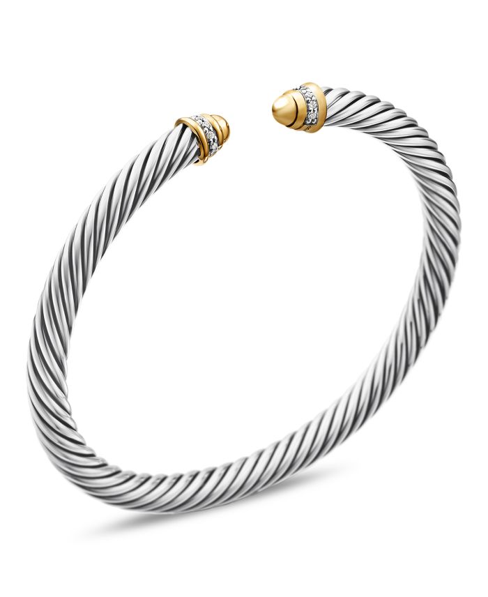 Cable Classics Bracelet with Gold Domes & Diamonds