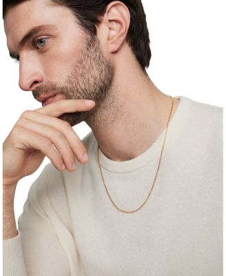 18K Yellow Gold Box Chain Necklace 20", 17mm