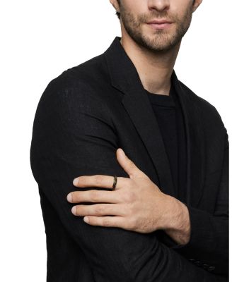 Men's Forged Carbon Band Ring in 18K Gold