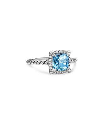 Sterling Silver Petite Chatelaine&reg; Ring with Gemstone & Diamonds - Exclusive