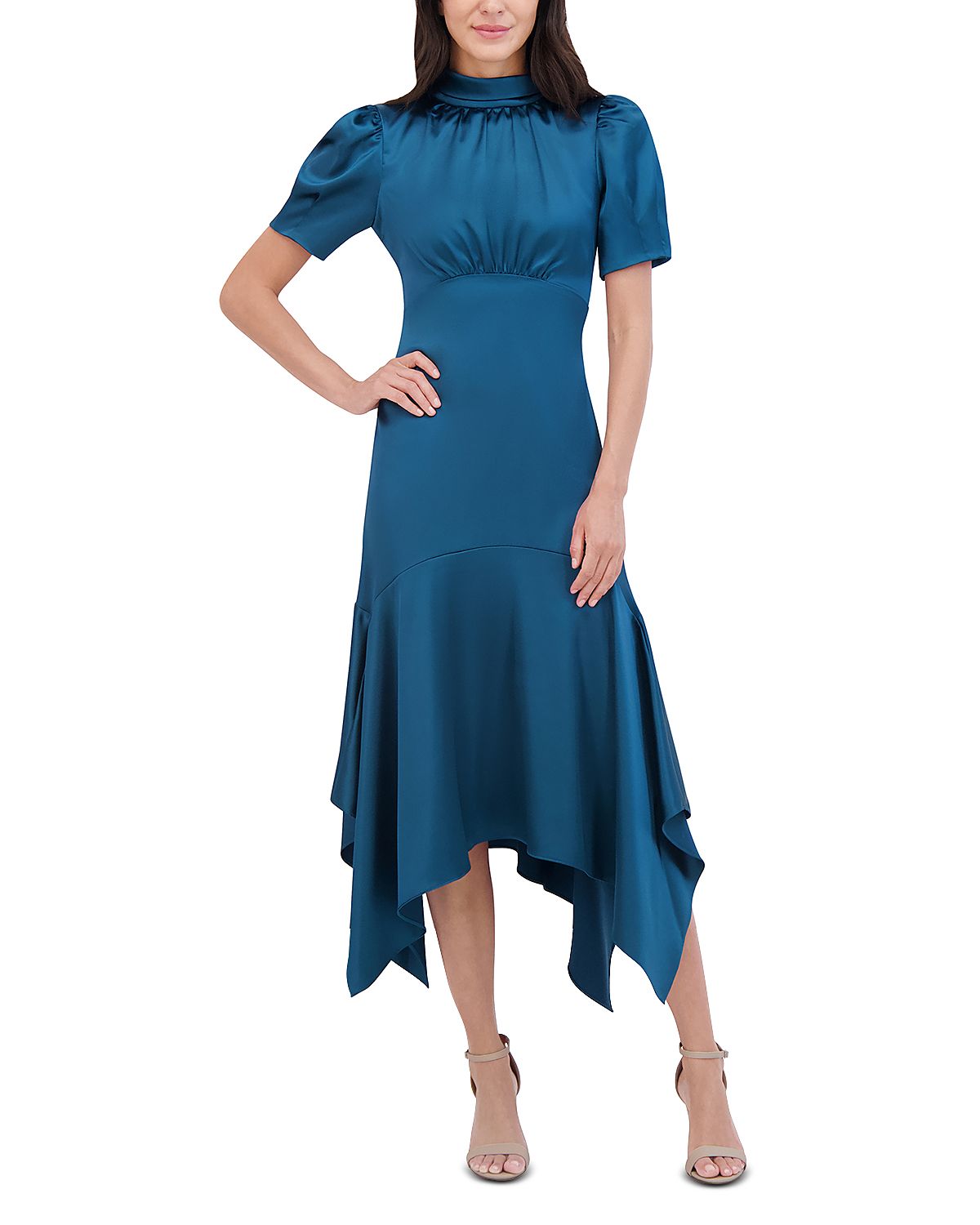Eliza J Ruffled High Neck Dress