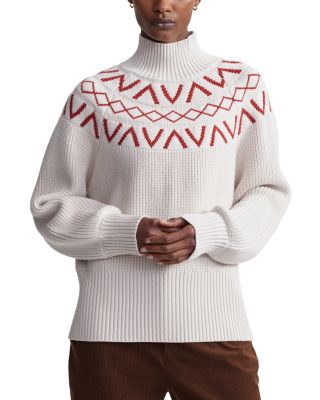 Marcie Fair Isle Yoke Mock Neck Knit Sweater