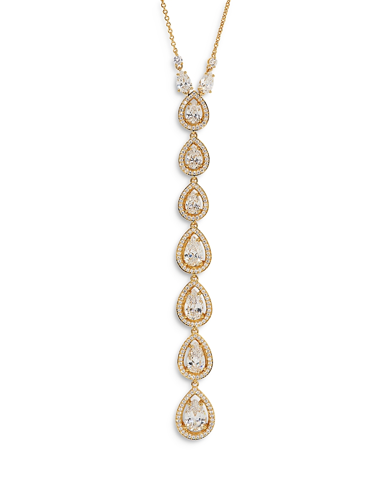 NADRI RADIANT CUBIC ZIRCONIA HALO LARIAT NECKLACE, 15-18