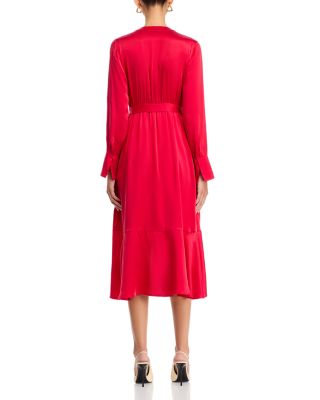 Victoria Tie Waist Long Sleeve Midi Dress