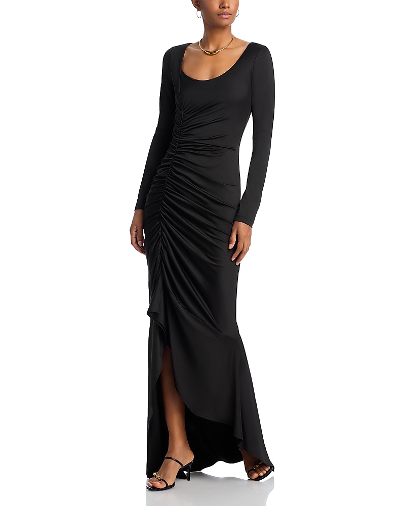 Black Halo Atlanta Ruched Dress In Black