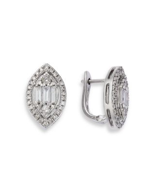 Diamond Earrings in 14K White Gold, 1.00 tcw