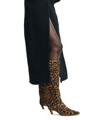 Women's Remy Leopard Print Calf Hair Knee High Boots