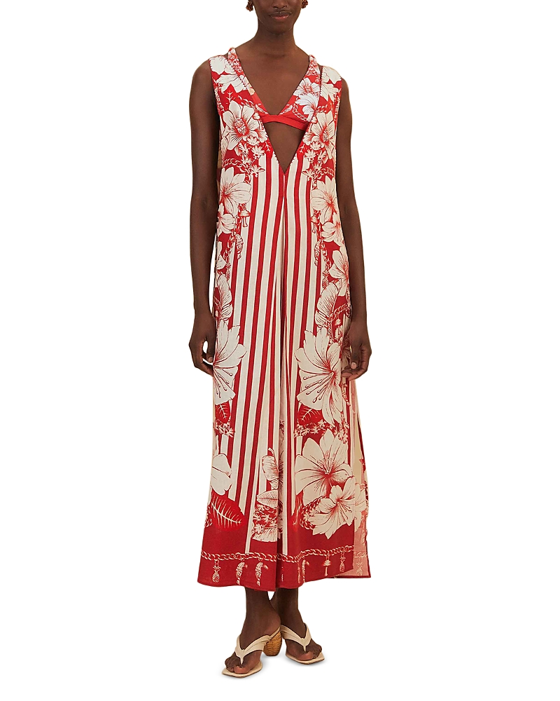 FARM RIO FLORAL CHAINS COVER-UP DRESS