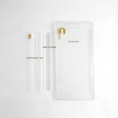 Wall Mounted Clear Pet Gate Zig Zag , 8 Panel