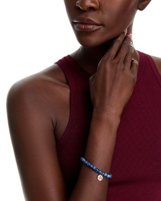 Pav&eacute; Diamond Sand Dollar Charm Kyanite Luxuria Beaded Bracelet