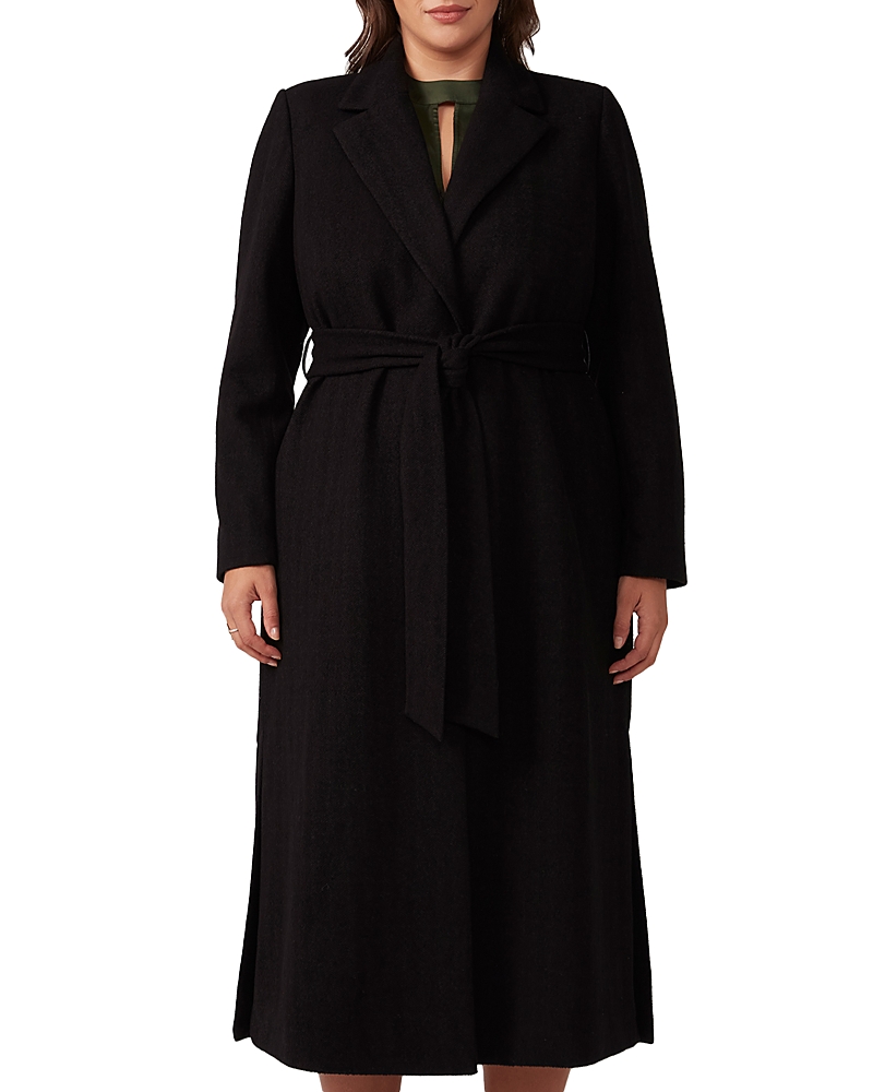 Estelle Plus Charmed Robe Coat In Black