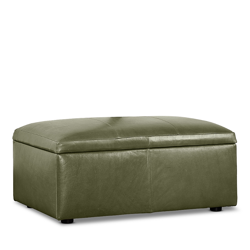 Bloomingdale's Auburn Medium Rectangle Ottoman, In Leather In Brighton Everglade