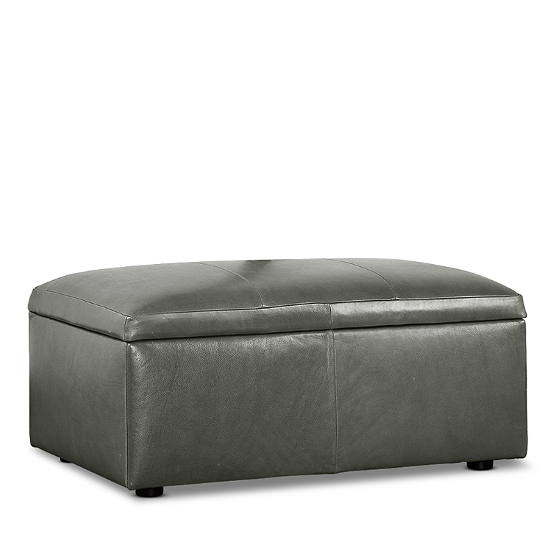 Bloomingdale's Auburn Medium Rectangle Ottoman, In Leather In Brighton Loden