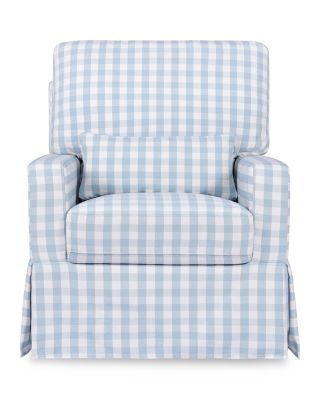Crawford Pillowback Comfort Swivel Glider in Gingham