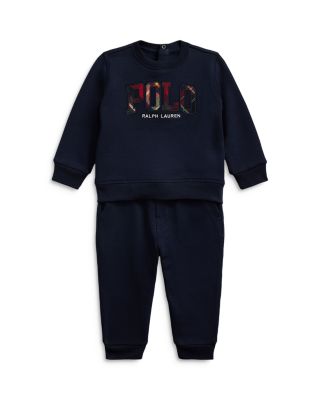 Ralph Lauren - Boys' Plaid Logo Fleece Sweatshirt & Pant Set - Baby