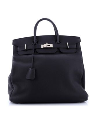 Pre-Owned Hermes Hac 40 Handbag Black Togo with Palladium Hardware