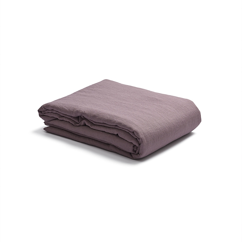 Piglet In Bed Plain Linen Blend Duvet Cover In Elderberry