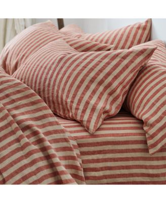 Pembroke Stripe Linen Blend Pillowcase Pair, Square
