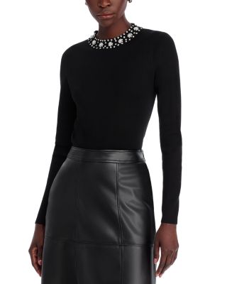 T Tahari - Embellished Neck Sweater
