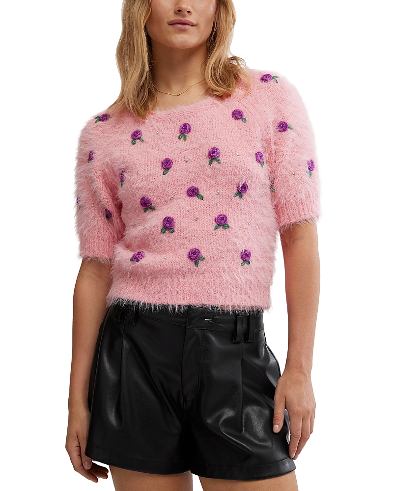 FREE PEOPLE WINTER BLOOMS PULLOVER CREWNECK SWEATER