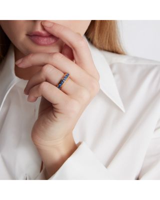 18K Rose Gold Grant Blue Sapphire Angled Ring, 2.56 tcw