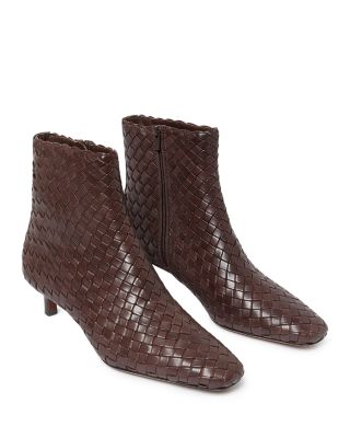 Women's Woven Leather Ankle Boots
