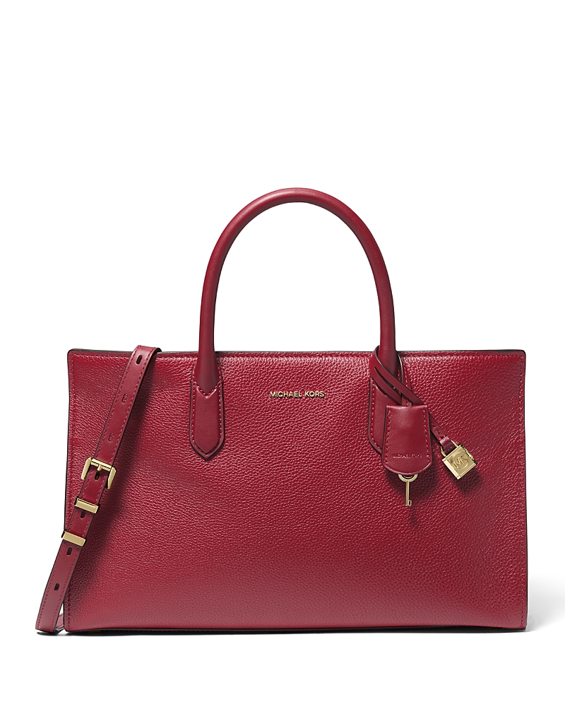 Michael Kors Scarlett Medium East West Satchel In Deep Red