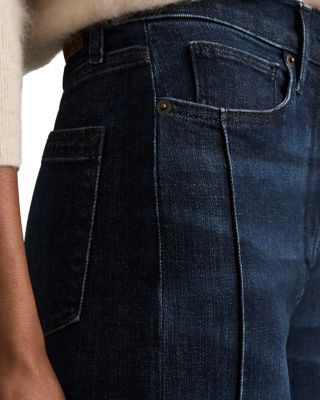 Petite Wide Leg Mid Rise Jeans in Dark Blue