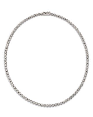 Bloomingdale's Fine Collection - Diamond Crown Set Tennis Necklace in 14K Yellow Gold and White Gold, 10.0 ct. t.w.