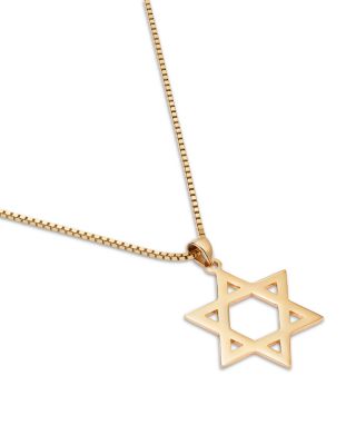 Men's Star of David Pendant Necklace in 14K Yellow Gold, 22"