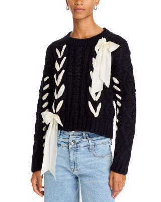 LoveShackFancy - Parson Lace Up Sweater