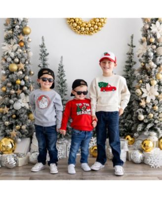  Tis The Season Patch Christmas Sweatshirt - Big Kid