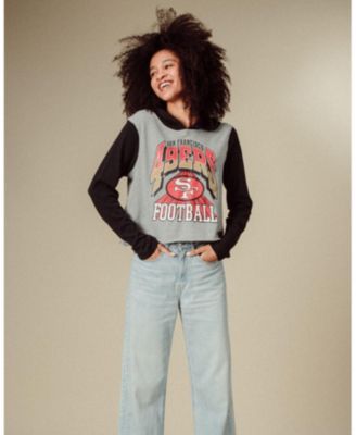  Women's NFL San Francisco 49ers Block Crop Hoodie