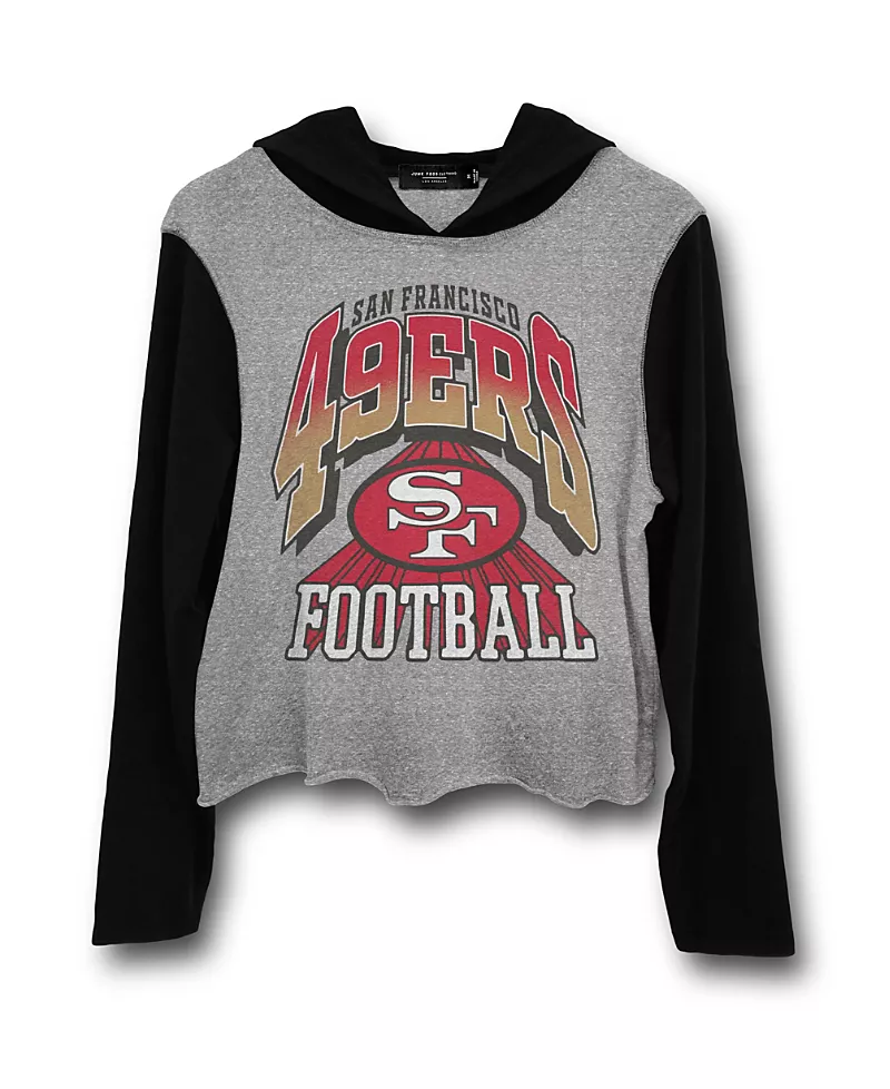 Junk Food Clothing Women's Nfl San Francisco 49ers Block Crop Hoodie