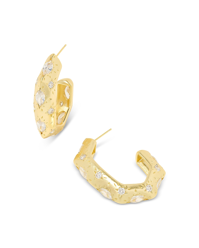 Kendra Scott Holland Pave Star Geometric Hoop Earrings