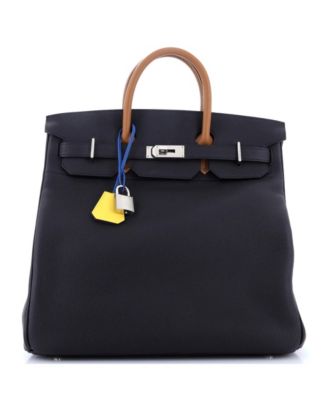 Pre-Owned Hermes Hac 40 Handbag Multicolor Togo and Evercolor with Palladium Hardware