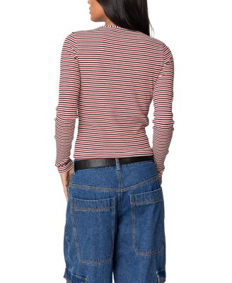 Corina Ribbed Stripey Long Sleeve T Shirt