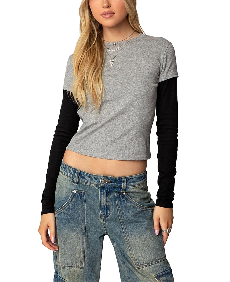Edikted Lucine Layered Long Sleeve T Shirt