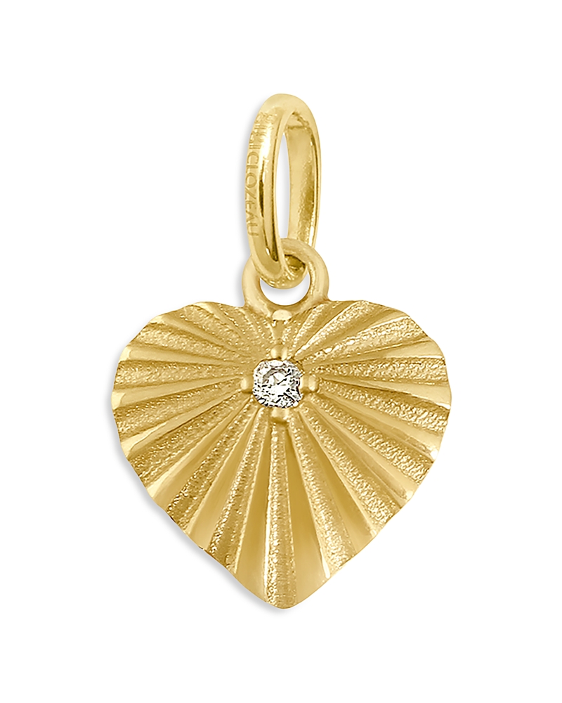Gigi Clozeau 18k Yellow Gold Heart Lumiere Diamond Sunray Heart Pendant In Gold