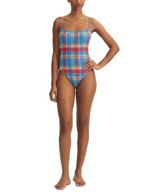 Smocked Bikin Top & Devin Smocked Hipster Bikini Bottom