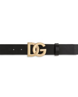 Men's Leather DG Logo Pin Buckle Belt