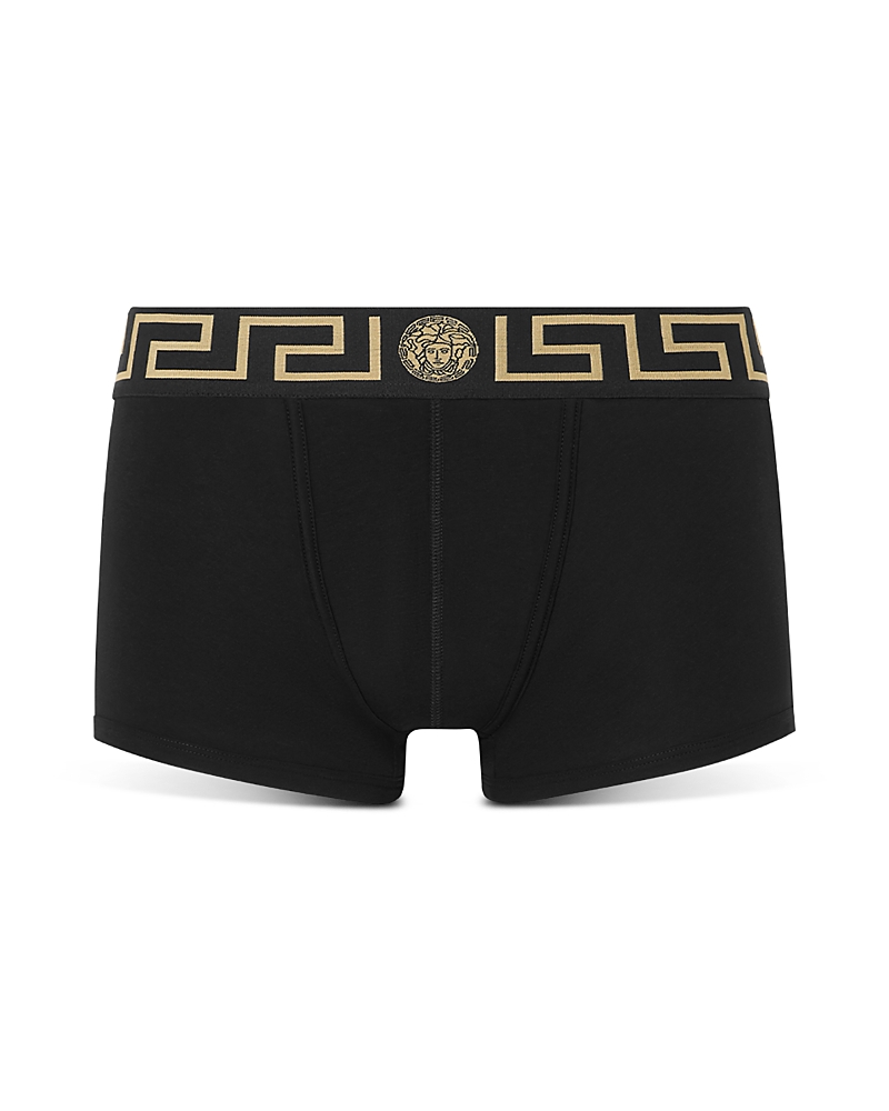 Versace Underpants Low Rise Trunk Stretch Bio Cotton Jers In Black