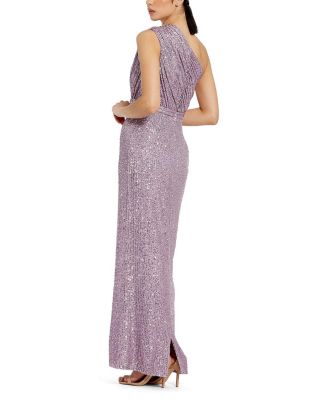 Mac Duggal Sequined Ruched One Shoulder Gown | Bloomingdale's
