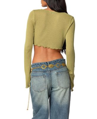 Bekkah Ribbed Knit Tie Front Top