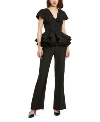 Faille Twist Bustier Peplum Top