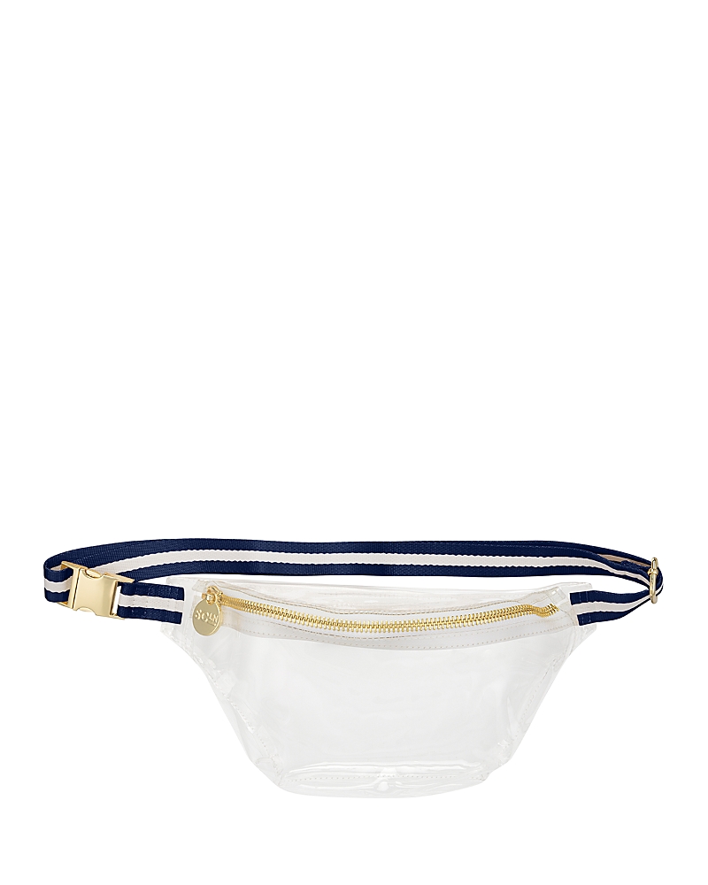 Stoney Clover Lane Clear Belt Bag In Sapphire And White