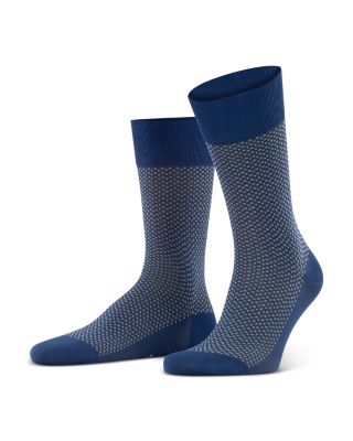 Uptown Tie Cotton & Nylon Grid Crew Socks