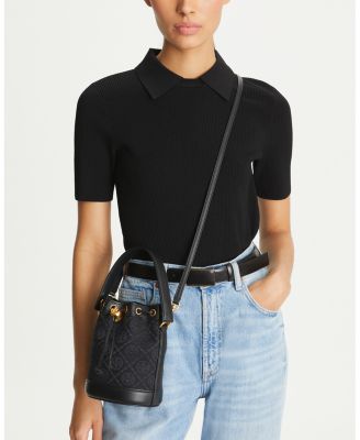 Mini T Monogram Jacquard Bucket Bag