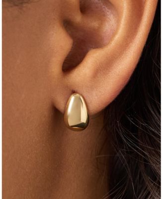 Gold Stud Earrings - Gold Teardrop Huggie Studs
