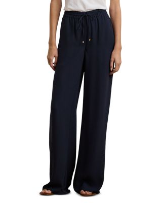 Ralph Lauren - Side Stripe Georgette Wide Leg Pants
